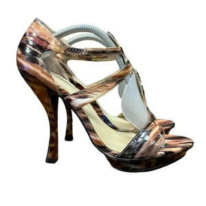 Christian Siriano Gold Collection Open  Toe Stilleto Earth Tones Size 9.5